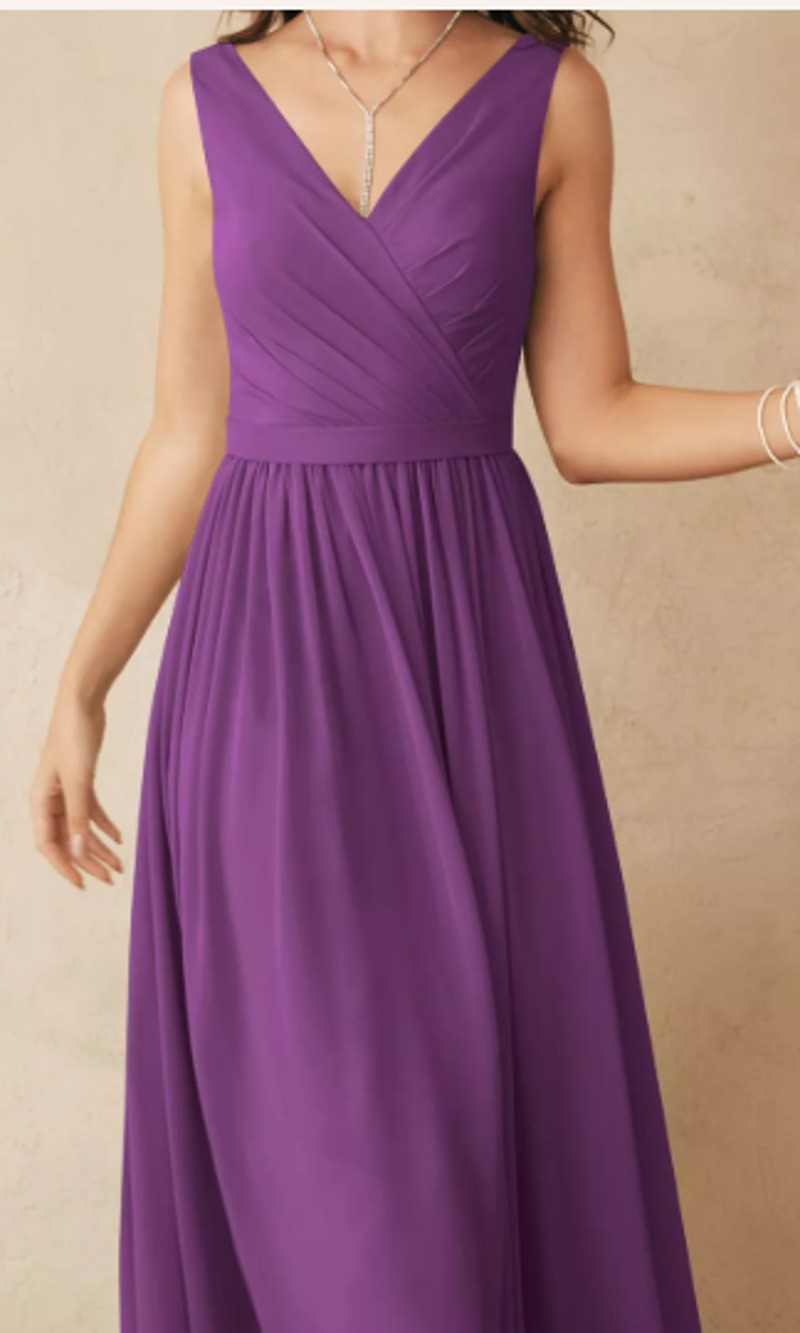AW BRIDAL 8 M purple Gwyneth wedding bridesmaid party maxi dress new B42